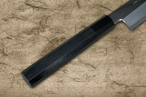 Sakai Takayuki ONIZORI Ginsan Japanese Chef's Mirrored Sakimaru-Takohiki(Sashimi) 300mm with Double Water Buffalo Ring Ebony Handle [Strongly Arched Version] 