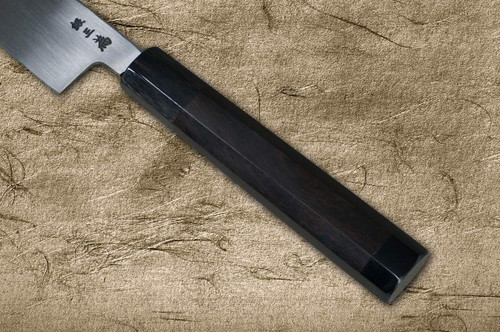 Sakai Takayuki ONIZORI Ginsan Japanese Chef's Mirrored Sakimaru-Takohiki(Sashimi) 360mm with Double Water Buffalo Ring Ebony Handle [Strongly Arched Version] 