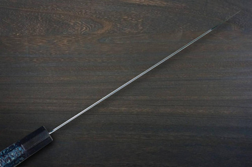 Yu Kurosaki R2(SG2) Hammered SENKO-EI WA INDIGO Japanese Chef's Slicer(Sujihiki) 270mm with Indigo-dyed Handle and Saya Sheath [AI-TENMOKU] 