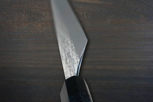 Yu Kurosaki R2(SG2) Hammered SENKO-EI WA INDIGO Japanese Chef's Slicer(Sujihiki) 240mm with Indigo-dyed Handle and Saya Sheath [AI-TENMOKU] 