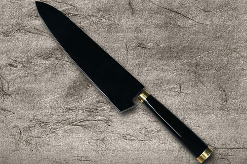 Takeshi Saji Makie-Art R2(SG2) Mirrored Damascus Japanese Chef's Gyuto Knife 240mm with Urushi Lacquered Saya and Handle FUJI on LAKE(PN) 