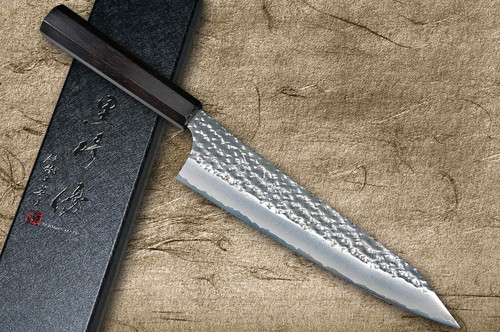 Yu Kurosaki Aogami Super KOKUSEN-EI EB8N Japanese Chef's Gyuto Knife 180mm with Full Ebony Handle 