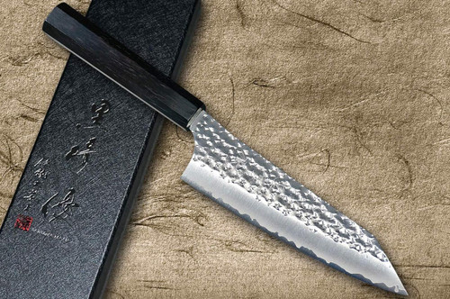 Yu Kurosaki Aogami Super KOKUSEN-EI EB8N Japanese Chef's Bunka Knife 165mm with Full Ebony Handle 