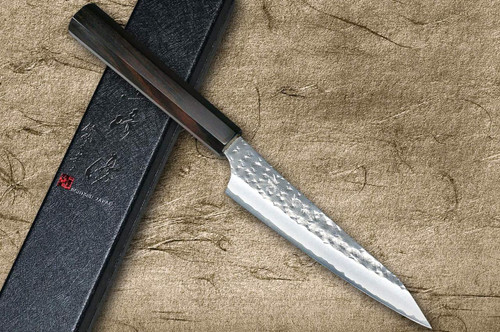 Yu Kurosaki Aogami Super KOKUSEN-EI EB8N Japanese Chef's Petty Knife(Utility) 130mm with Full Ebony Handle 