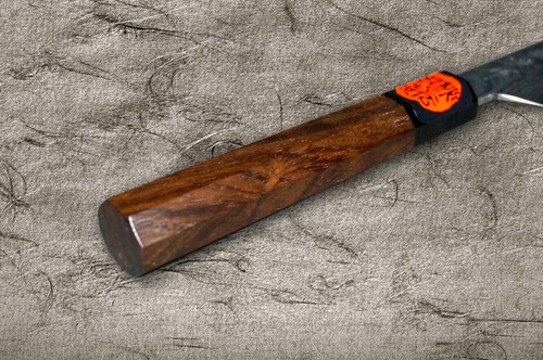 Shigeki Tanaka Aogami No.2 Damascus WN Japanese Chef's Petty Knife(Utility) 120mm with Walnut Handle 