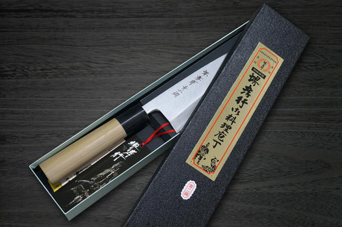 Sakai Takayuki Aoniko Blue 2 Steel Buffalo Tsuba Chef's Deba Knife 195mm 