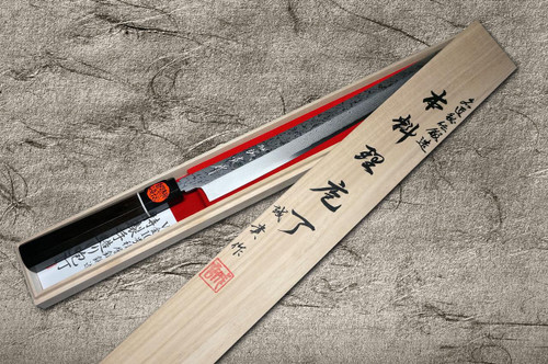 Shigeki Tanaka VG10 Damascus SENKO Japanese EB Chef's Yanagiba(Sashimi) 270mm with Ebony Handle 