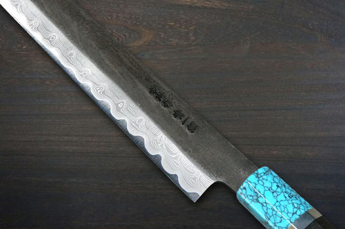 Satoshi Nakagawa Aogami#1 Damascus Kurouchi EBTCA2 Japanese Chef's