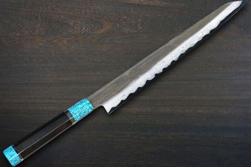 Satoshi Nakagawa Aogami#1 Damascus Kurouchi EBTCA2 Japanese Chef's