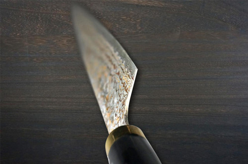 Takeshi Saji Makie-Art VG10W Colored Damascus Japanese Chef's Slicer(Sujihiki) 270mm with Urushi Lacquered Saya and Handle [Takekawa] MURASAKI SHIKIBU 1000th Anniversary 
