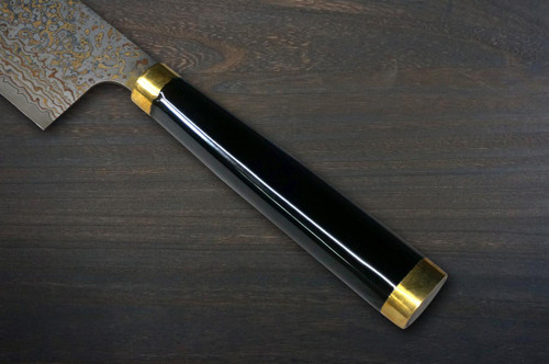 Takeshi Saji Makie-Art VG10W Colored Damascus Japanese Chef's Nakiri(Vegetable) 170mm with Urushi Lacquered Saya and Handle [Tokonatsu] MURASAKI SHIKIBU 1000th Anniversary 