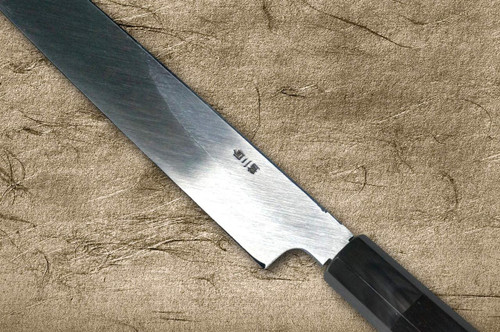 Sakai Takayuki White Steel Kurouchi Gold-Engraving Art Japanese Chef's Yanagiba(Sashimi) 300mm with Ebony Handle [Shoryu (Rising Dragon)] 