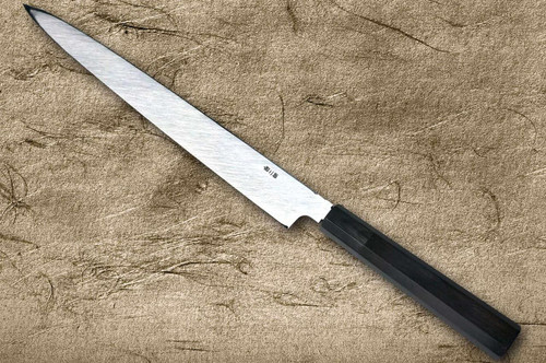 Sakai Takayuki White Steel Kurouchi Gold-Engraving Art Japanese Chef's Yanagiba(Sashimi) 300mm with Ebony Handle [Shoryu (Rising Dragon)] 
