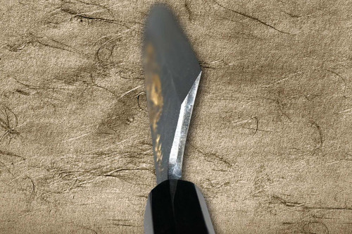 Sakai Takayuki White Steel Kurouchi Gold-Engraving Art Japanese Chef's Deba Knife 210mm with Ebony Handle [Itto-Ryumon(Dragon)] 