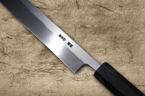Sakai Takayuki Tuna Maguro Bocho EBBF Japanese Chef's Tuna-Kiri 540mm Tokujyo Supreme (White 2 steel) with Water Buffalo Ebony Handle and Saya Sheath 