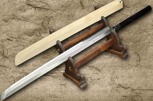 Sakai Takayuki Tuna Maguro Bocho EBBF Japanese Chef's Tuna-Kiri 540mm Tokujyo Supreme (White 2 steel) with Water Buffalo Ebony Handle and Saya Sheath 