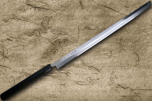 Sakai Takayuki Tuna Maguro Bocho EBBF Japanese Chef's Tuna-Kiri 540mm Tokujyo Supreme (White 2 steel) with Water Buffalo Ebony Handle and Saya Sheath 