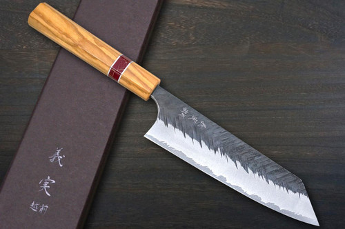 品牌- 吉美加藤- 吉美加藤青纸超级黑打V锤纹- Hocho Knife - 日本厨师