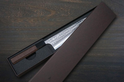 Yoshimi Kato R2 MINAMO Hammered WG8B Japanese Chef's Gyuto Knife 240mm with Wenge Handle 