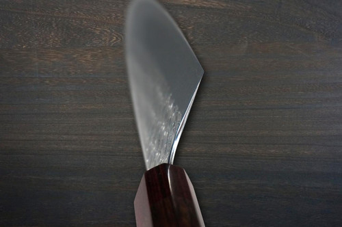 Yoshimi Kato R2 MINAMO Hammered RS8R Japanese Chef's Gyuto Knife 240mm with Red-Ring Octagonal Handle 