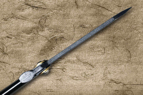 HIGONOKAMI Nagao Kanekoma Aogami All Black Coating Folding Petty Knife(Utility) 72mm with Black Brass Handle 