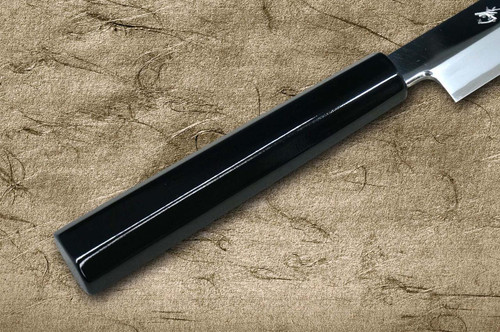 Sakai Takayuki AIDU-NURI Art Mirrored Ginsan Japanese Chef's Yanagiba(Sashimi) 300mm with Japanese Urushi Lacquered Handle and Saya Sheath [BLACK-AIDUE] 