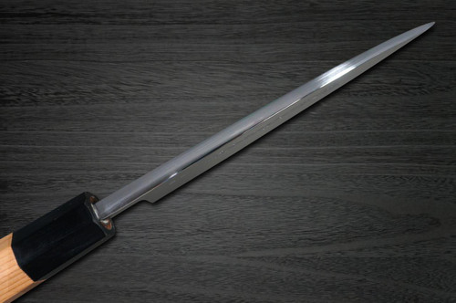 Yoshihiro Aogami No.1 Wave Aonamiuchi B1HC-Y Japanese Chef's Deba Knife 165mm with Saya Sheath and Yew Handle 