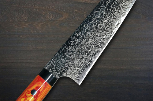 Takeshi Saji R2 Diamond Finish Damascus TCR Japanese Chef's Bunka