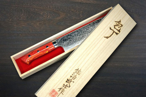Takeshi Saji R2 Diamond Finish Damascus TCR Japanese Chef's Nakiri