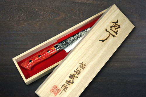 Takeshi Saji R2 Diamond Finish Damascus TCR Japanese Chef's Petty