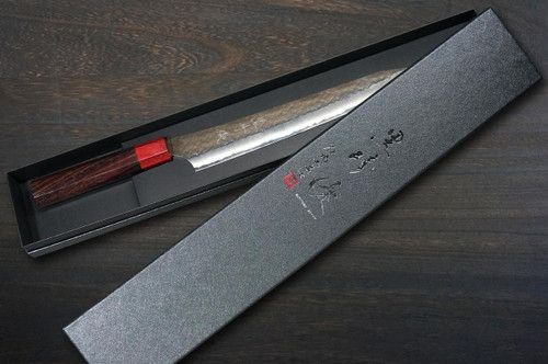 Yu Kurosaki Aogami Super KOKUSEN-EI RS8H Japanese Chef's Slicer(Sujihiki) 270mm with Red-Ring Octagonal Handle 