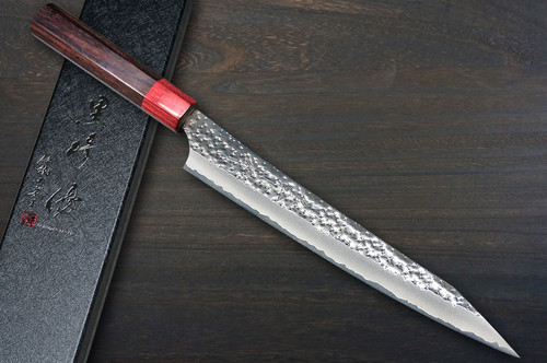 Yu Kurosaki Aogami Super KOKUSEN-EI RS8H Japanese Chef's Slicer(Sujihiki) 240mm with Red-Ring Octagonal Handle