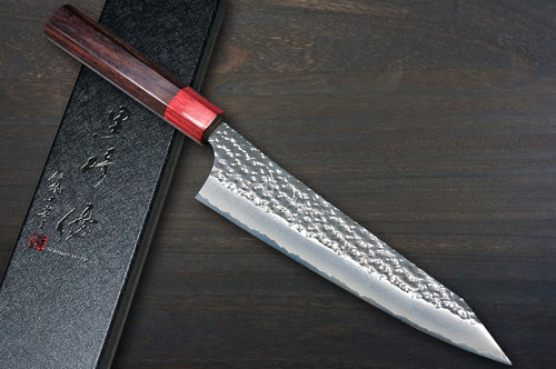 Yu Kurosaki Aogami Super KOKUSEN-EI RS8H Japanese Chef's Gyuto Knife 180mm with Red-Ring Octagonal Handle