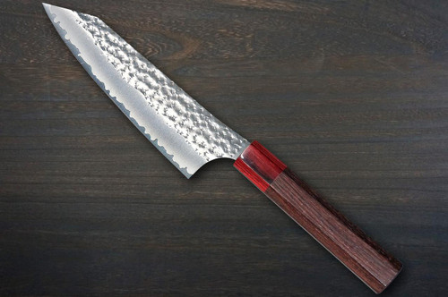 Yu Kurosaki Aogami Super KOKUSEN-EI RS8H Japanese Chef's Bunka Knife 165mm with Red-Ring Octagonal Handle 