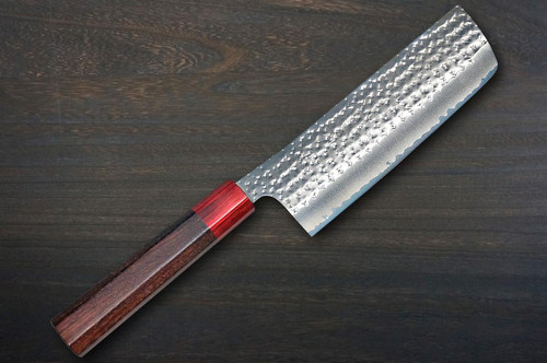 Yu Kurosaki Aogami Super KOKUSEN-EI RS8H Japanese Chef's Nakiri(Vegetable) 165mm with Red-Ring Octagonal Handle 