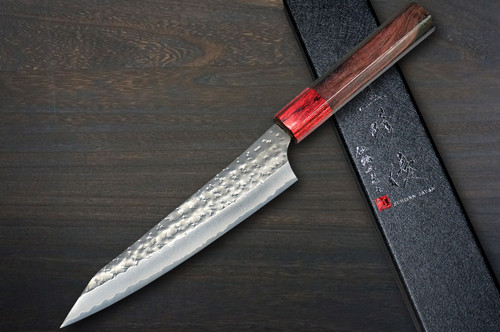 Yu Kurosaki Aogami Super KOKUSEN-EI RS8R Japanese Chef's Petty Knife(Utility) 150mm with Red-Ring Octagonal Handle
