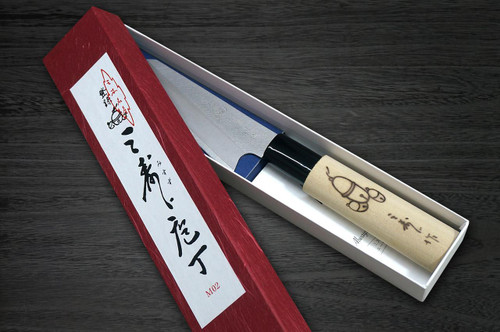 Misuzu Warikomi High-Carbon Steel Stainless Clad Japanese Chef's Kritsuke Petty Knife(Utility) 105mm with Magnolia Handle 