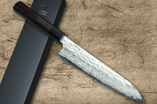 Nigara VG-XEOS Damascus Hammered EB8B Japanese Chef's Gyuto Knife 210mm with Ebony Handle