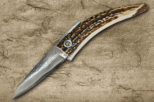 Takeshi Saji Higonokami Folding VG10 Black Damascus Petty Knife