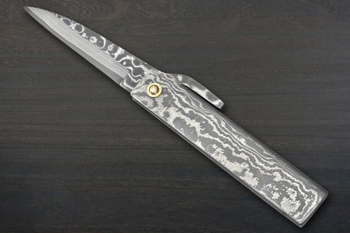 Takeshi Saji Higonokami Folding VG10 Black Damascus Petty Knife