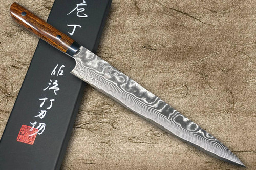 Takeshi Saji VG10 Black Damascus IR Japanese Chef's Slicer