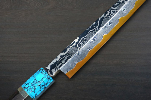 Keiichi Fujii HEKIRYUSHI Aogniko Black Damascus Japanese Chef's