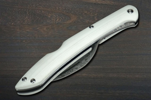 Takeshi Saji Folding R2(SG2) Black Damascus Fork 88mm with White