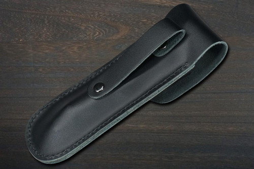 Takeshi Saji Folding R2(SG2) Black Damascus Fork 88mm with White Micarta Handle 