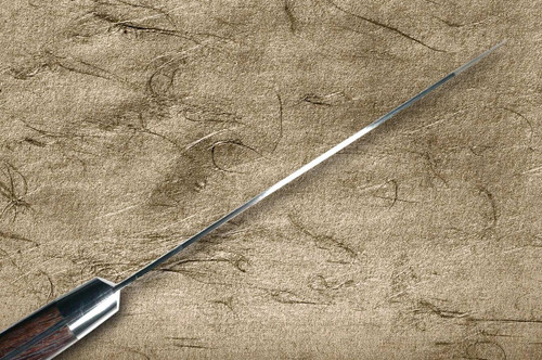 Sakai Takayuki SPG2 Damascus Hammered IRN Japanese Chef's Kengata-Gyuto Knife 190mm with Desert Ironwood Handle 