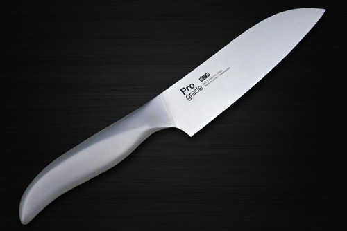 Shimomura PRO-Grade All Stainless Sharp Japanese Chef's Santoku Knife 145mm with All Stainess Handle 
