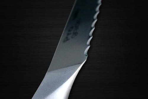 Shimomura PRO-Grade All Stainless Sharp Japanese Chef's Bread Slicer 215mm with All Stainess Handle 