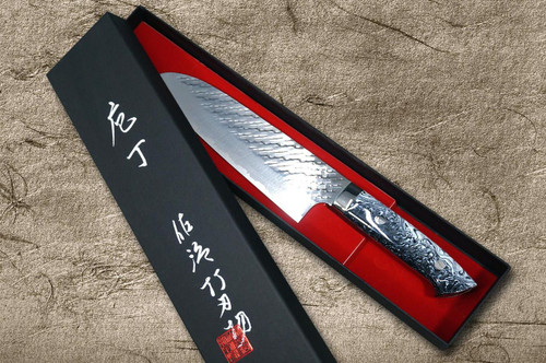 Takeshi Saji SPG-STRIX Mirror Hammered RC Japanese Chef's Santoku