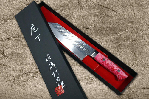 Takeshi Saji SPG-STRIX Mirror Hammered RC Japanese Chef's Bunka