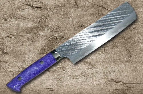 佐治武士SPG-STRIX 镜面锤击RC日本厨师用Nakiri（蔬菜）180毫米，树脂